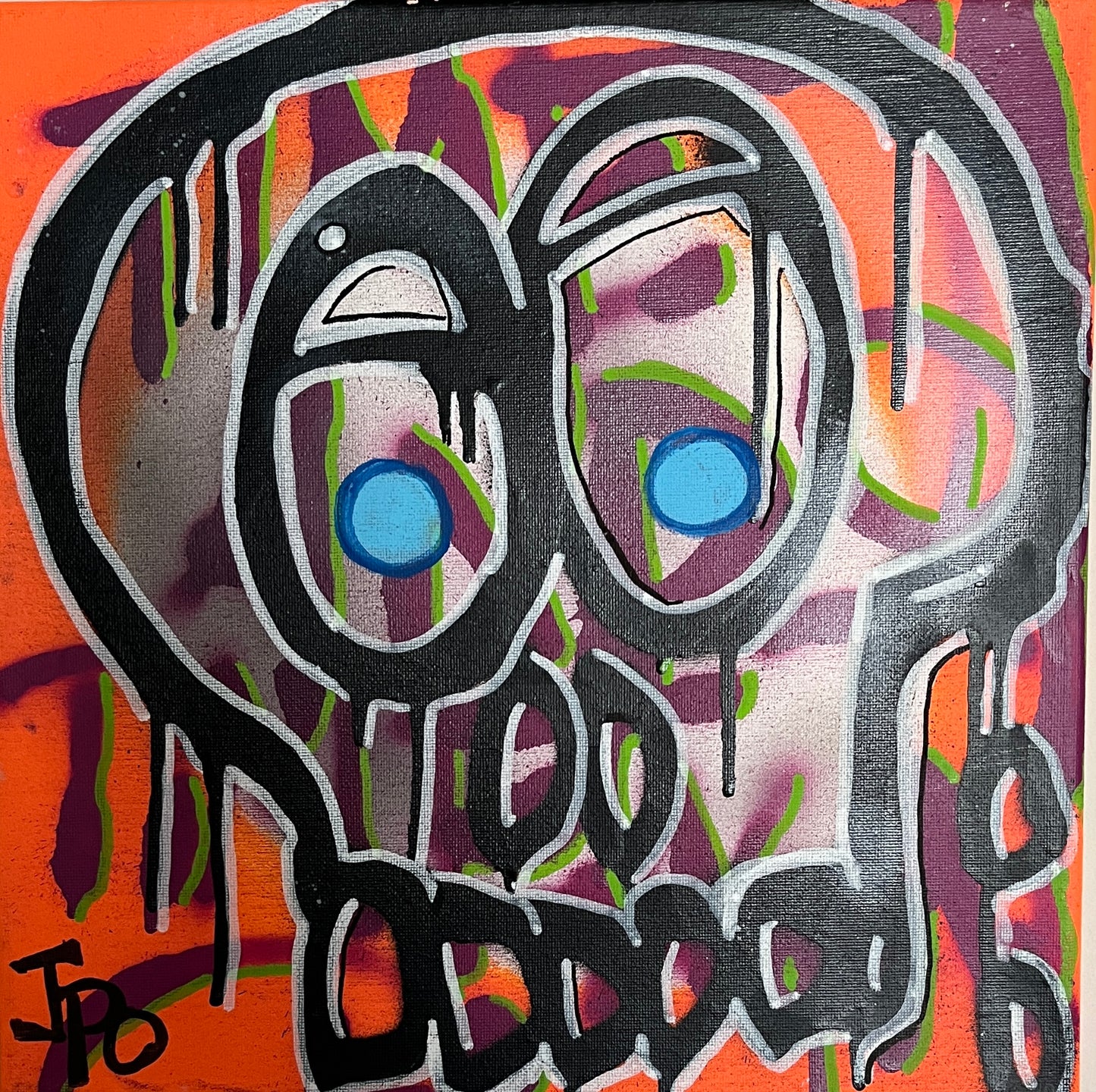 Skull Mini Canvas (Orange)