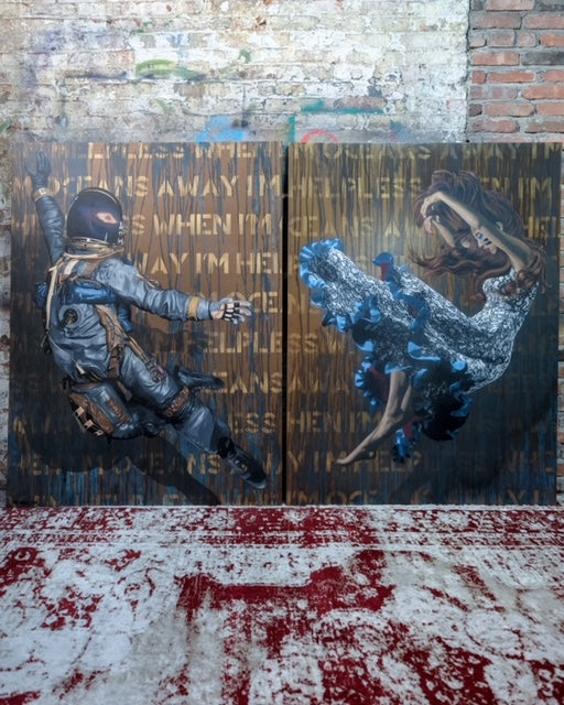 ฉันทำอะไรไม่ถูกเมื่อฉันอยู่ Oceans Away Diptych