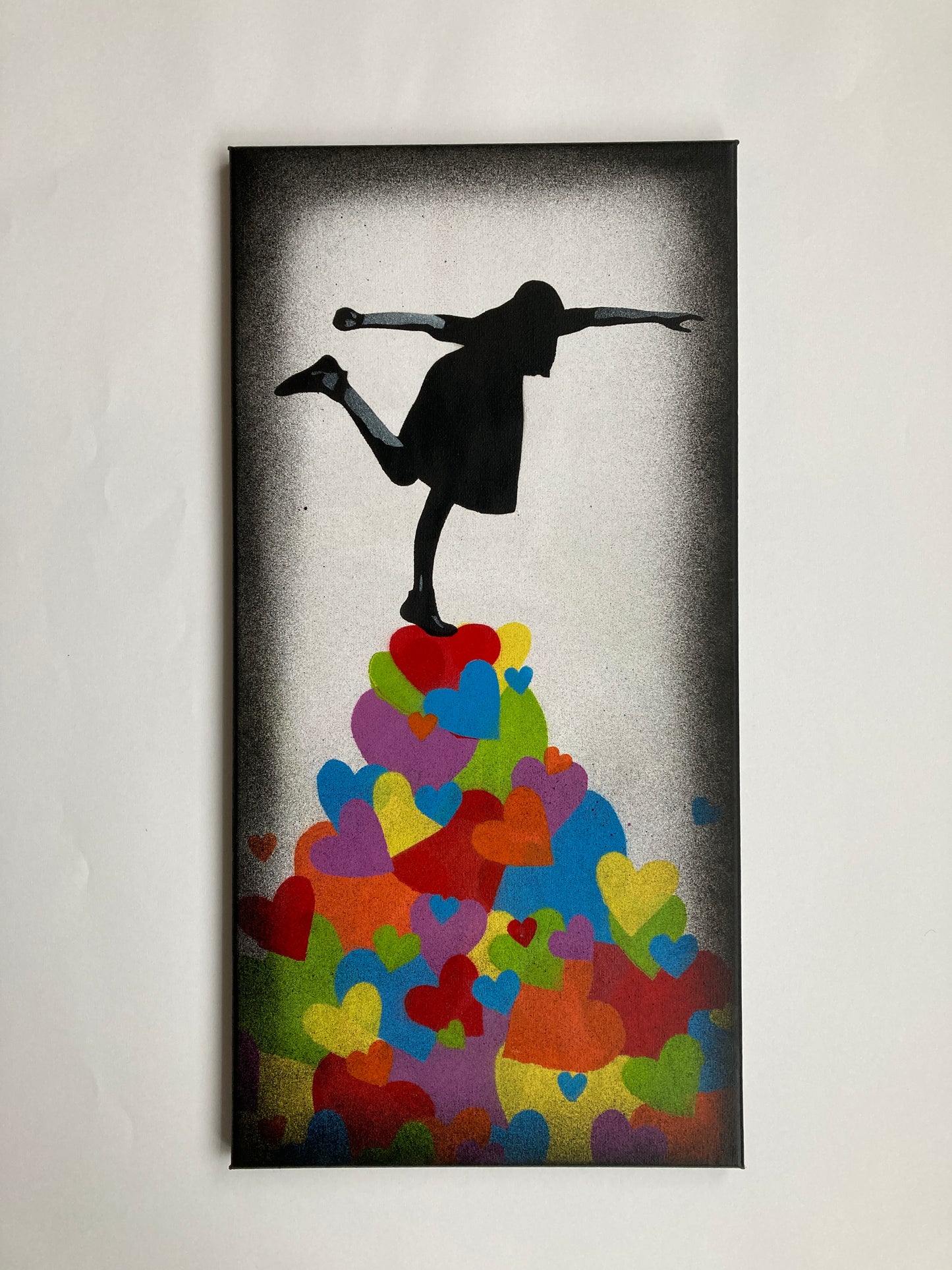 Kjærlighet er en balansegang - Rainbow Heart Canvas