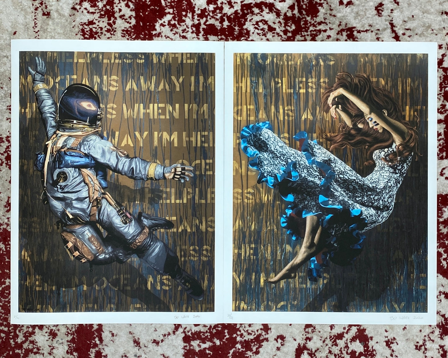 Diptych I'm Helpless When I'm Oceans Away