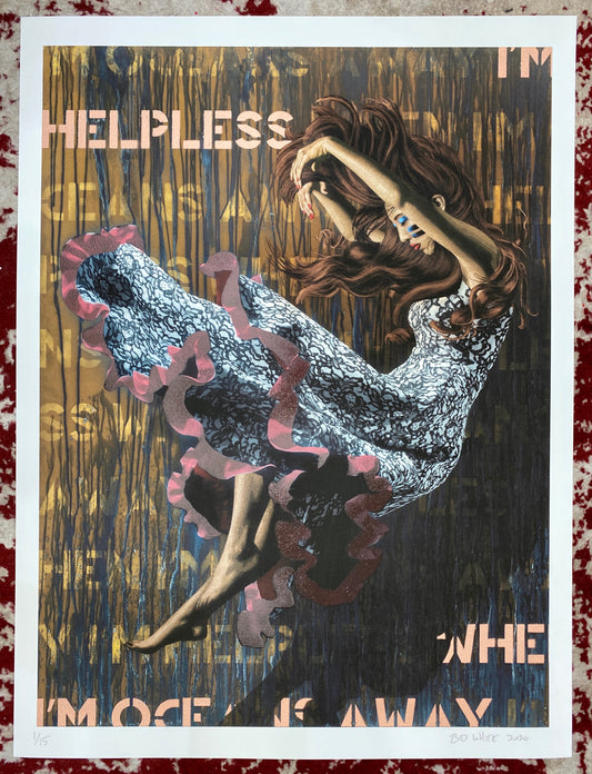 I’m Helpless When I’m Oceans Away Hand Finished