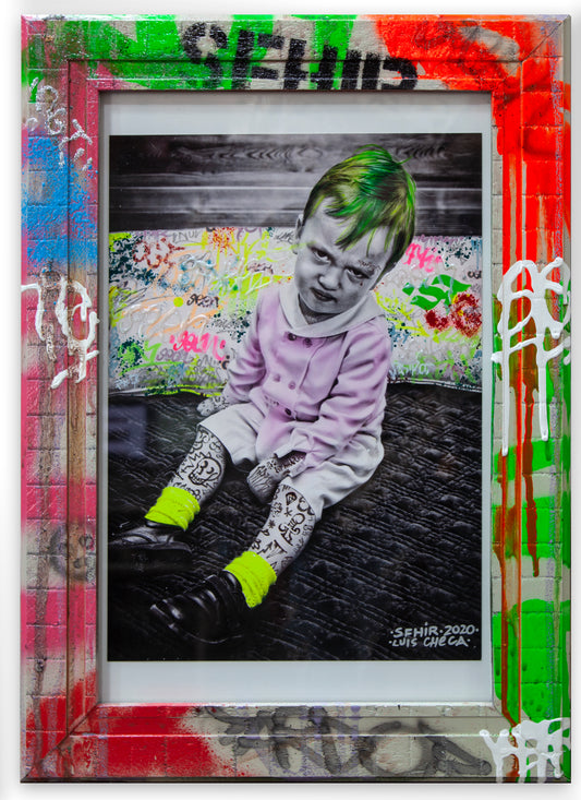 Ungry Boy Hand Finished Framed