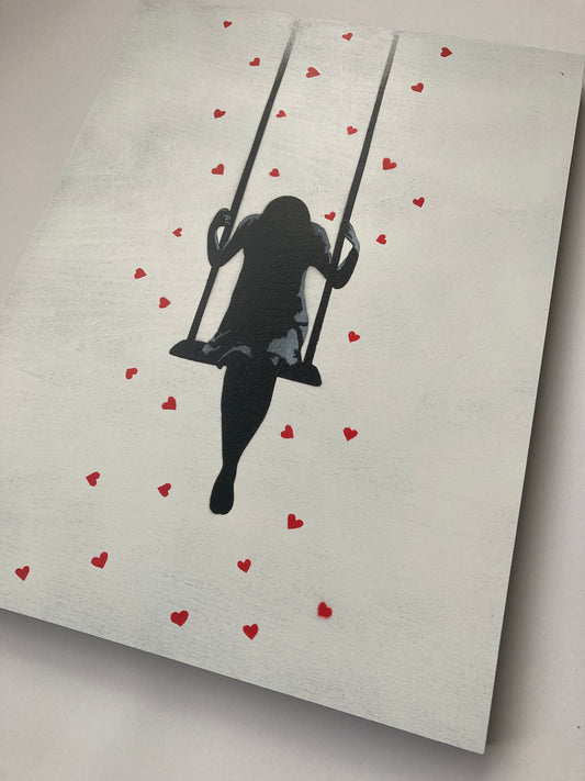 Swinging through Showers of Affection - Wood Panel