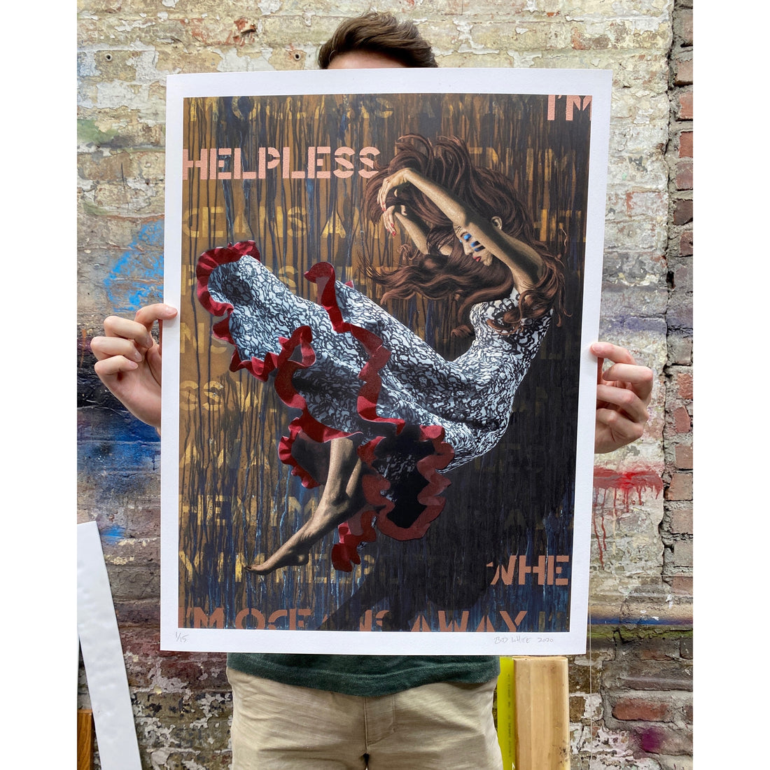 I'm Helpless When I'm Oceans Away, Diptych Half by BD White