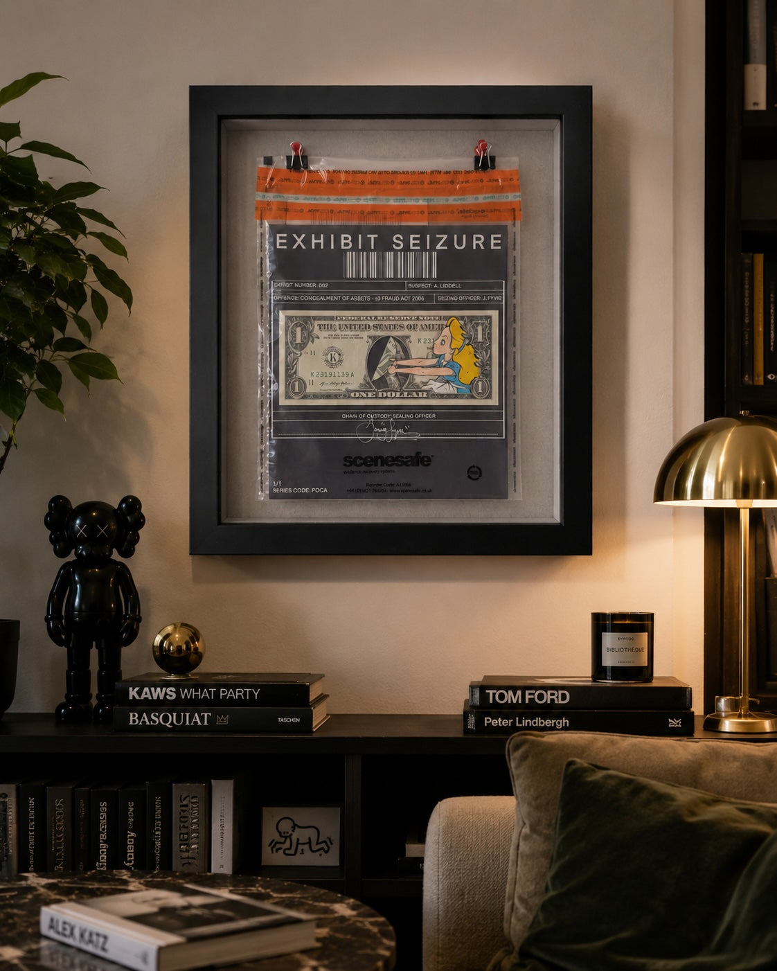 Alice - Concealment of Assets "Framed Bank Note"
