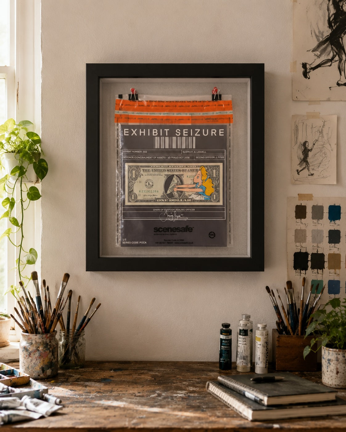 Alice - Concealment of Assets "Framed Bank Note"