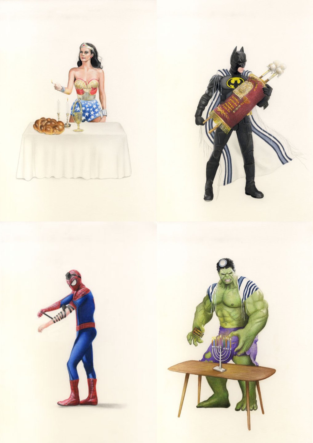 Superhero Set (Wonderwoman, Spiderman, Hulk, Batman)