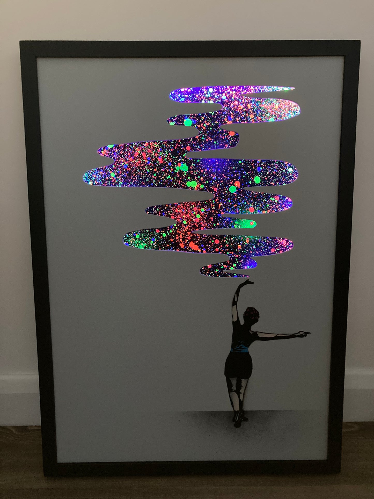 Give Me More - Framed Light up Wood Panel