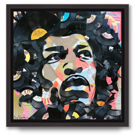 Jimi Hendrix - Framed Canvas Print