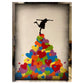 Love is a balancing act  Rainbow Heart - Wood panel