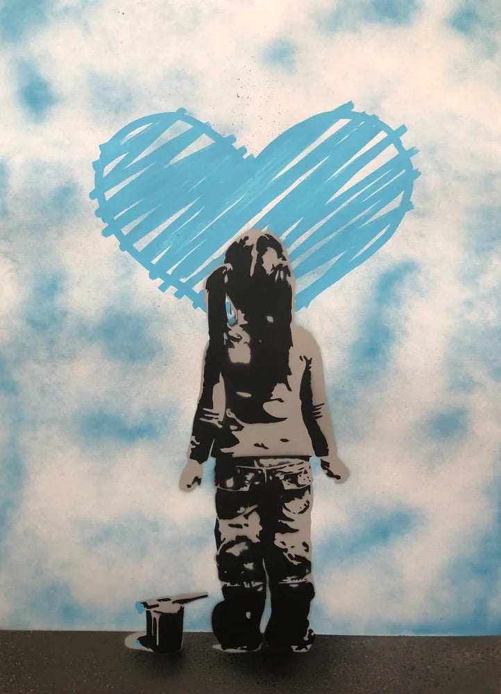 Paint Girl - Blue Heart (Hand Painted)